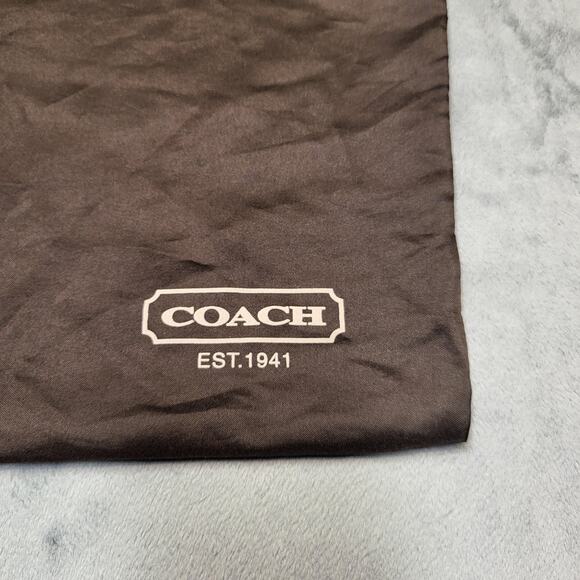 Coach Dust Bag Drawstring Brown Satin EST.1941 Purse Handbag Storage Pouch - Picture 2 of 7